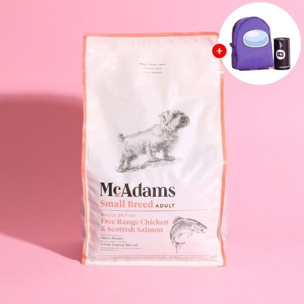 아르깡시엘,맥아담스 방목 치킨 연어 소형견 사료 2kg